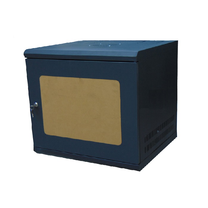 Tủ rack treo tường 19 inch 9U D450 TMC TM945WBM-B cửa mica màu đen