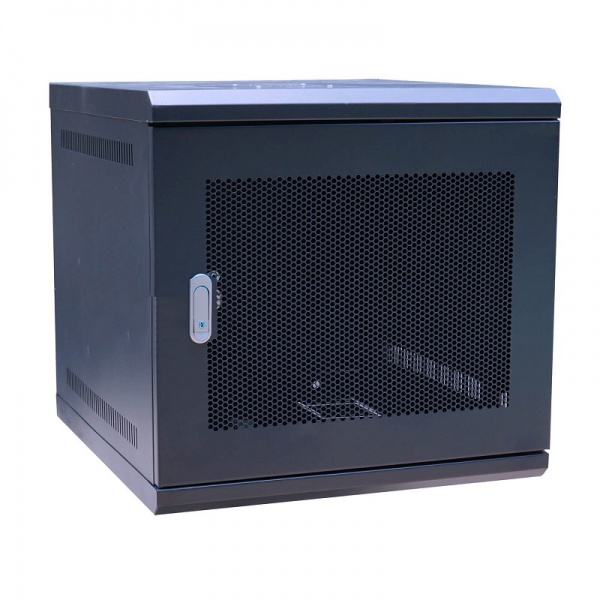 Tủ Mạng 10U Treo Tường D600, Cửa Lưới, Màu Đen TM106WBN-B
