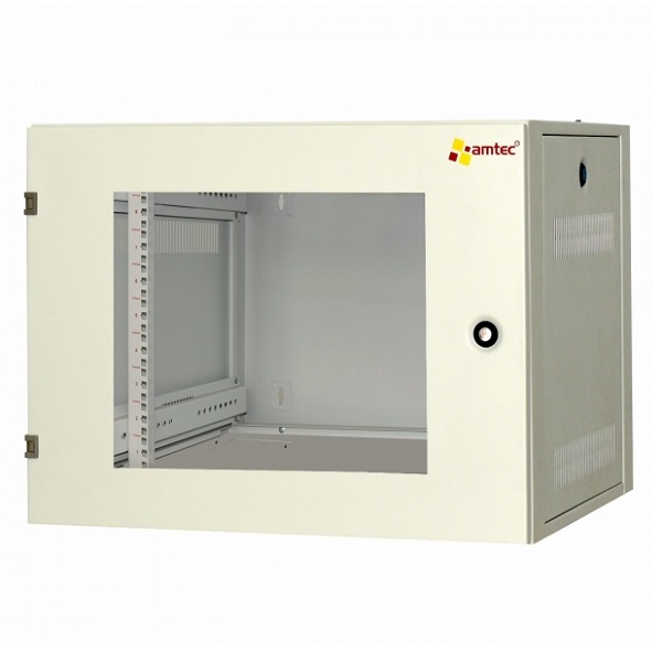 Tủ rack treo tường 9U C-CLASS Amtec AMW09 cửa mica trắng