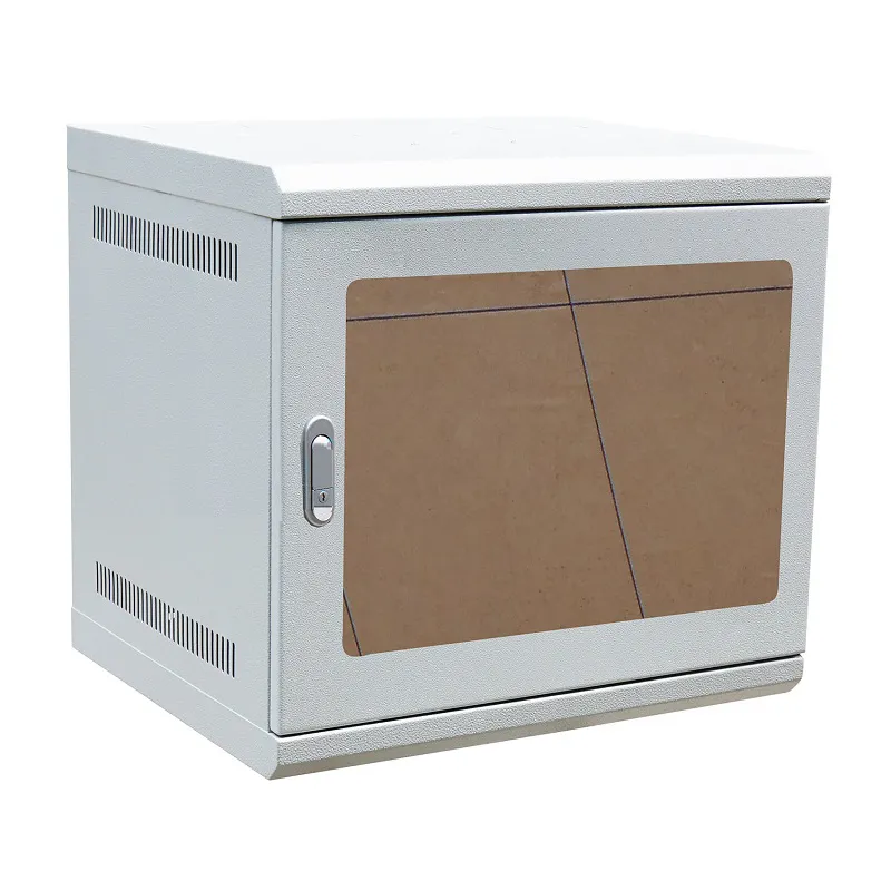 Tủ Rack TMC 10U Treo Tường D500, Cửa Mica Màu Ghi TM105WGM-B