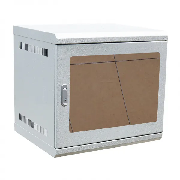 Tủ Rack TMC 10U Treo Tường D600, Cửa Mica Màu Ghi TM106WGM-B