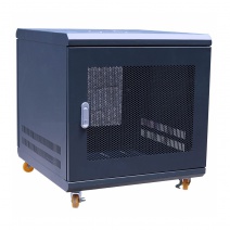 Tủ Rack TMC 10U Sâu D500 Màu Đen Cửa Lưới Có Bánh Xe TM105BN-B