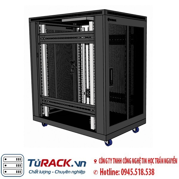 Tủ rack 19 inch 20U UNR-20UD1000 2 cửa lưới - 5