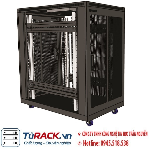 Tủ rack 19 inch 20U UNR-20UD1000 2 cửa lưới - 6