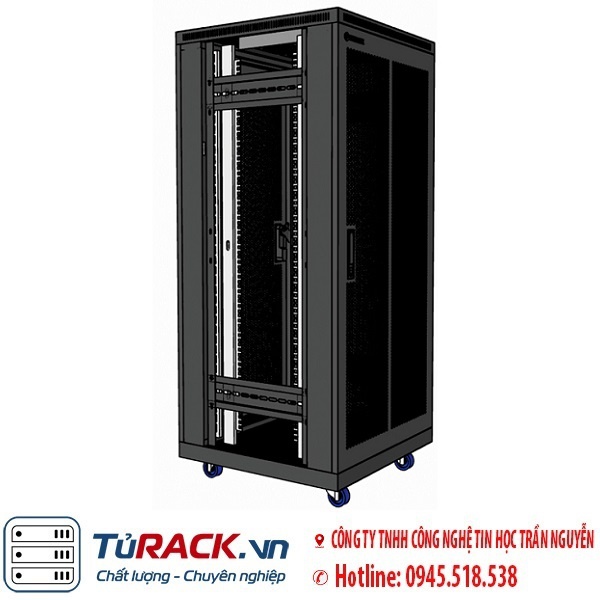 Tủ rack 27U UNR 27UD600-2CL 2 cửa lưới mẫu mới - 2