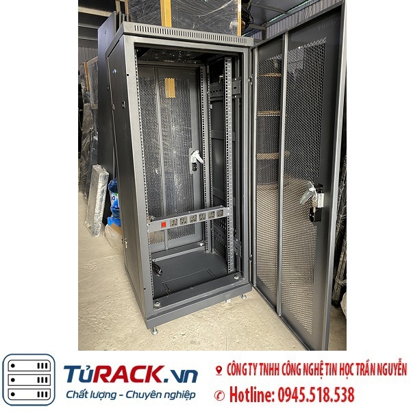 Tủ rack 27U UNR 27UD600-2CL 2 cửa lưới mẫu mới - 5