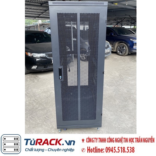 Tủ rack 32U UNR-32UD600 mẫu mới 2 cửa lưới - 2
