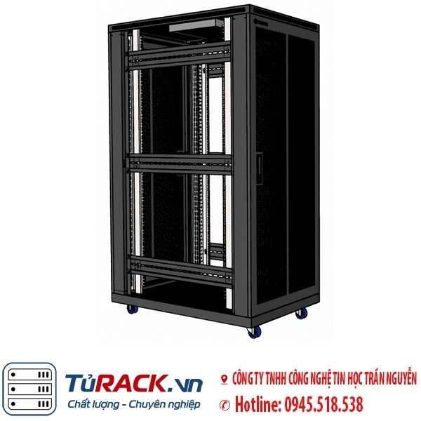 Tủ rack 32U UNR 32UD1000-2CL mẫu mới 2 cửa lưới - 8