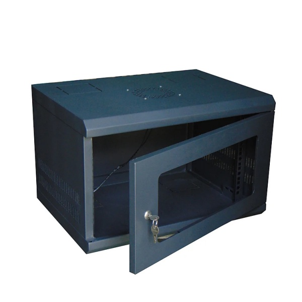 Tủ rack treo tường 19 inch 6U D400 TMC TM640WBM-B cửa mica màu đen - 2