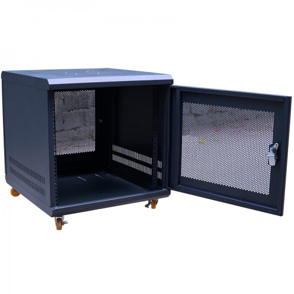 Cabinet TMC 10U Sâu D500 Màu Đen Cửa Lưới Có Bánh Xe TM105BN-B